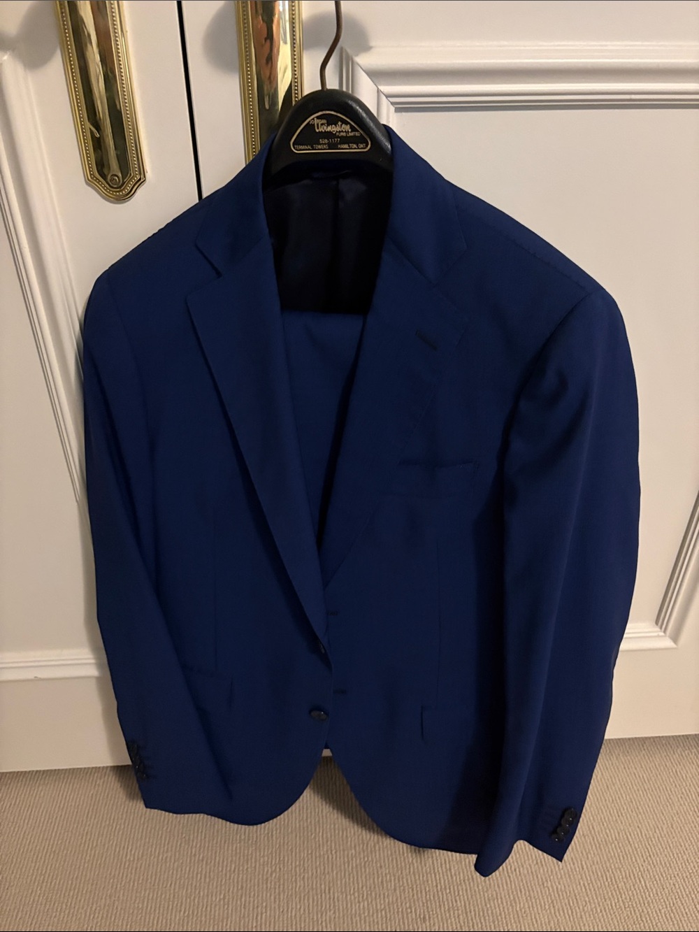 Men's Classic Blue Two-Button Suit Blazer - Made in Italy